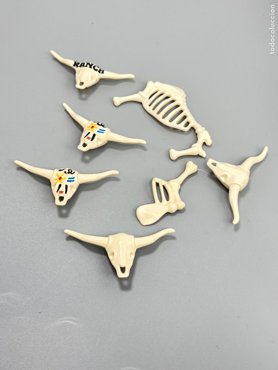 Playmobil: Playmobil lote cabeza ganado con dibujo y huesos vaca rancho oeste indio