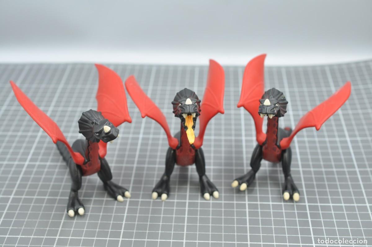 Playmobil: wsk079 Playmobil, 3 dragones incompletos