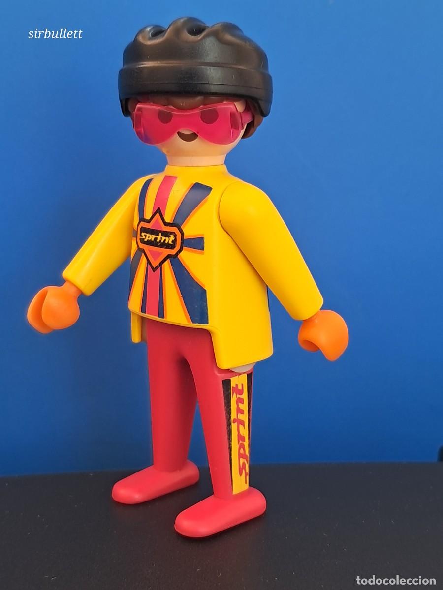 Playmobil: Figura cl&aacute;sica ciclista. Playmobil 3710. Deportes corredor bicicleta