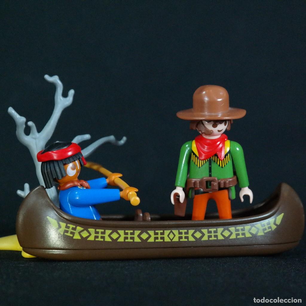 Playmobil: Playmobil bote indio con indio y vaquero ☼
