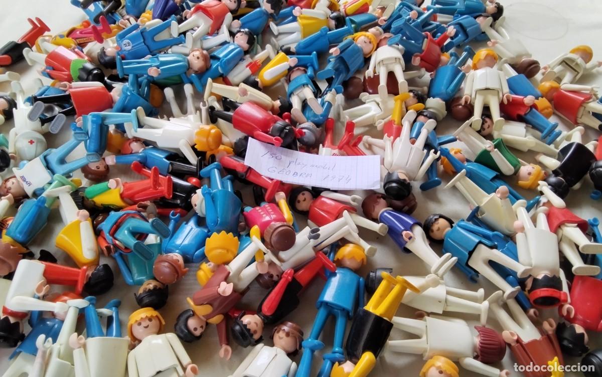 Playmobil: LOTE DE 150 FIGURAS TIPO PLAYMOBIL GEOBRA 1974 , VER COMPOSICION