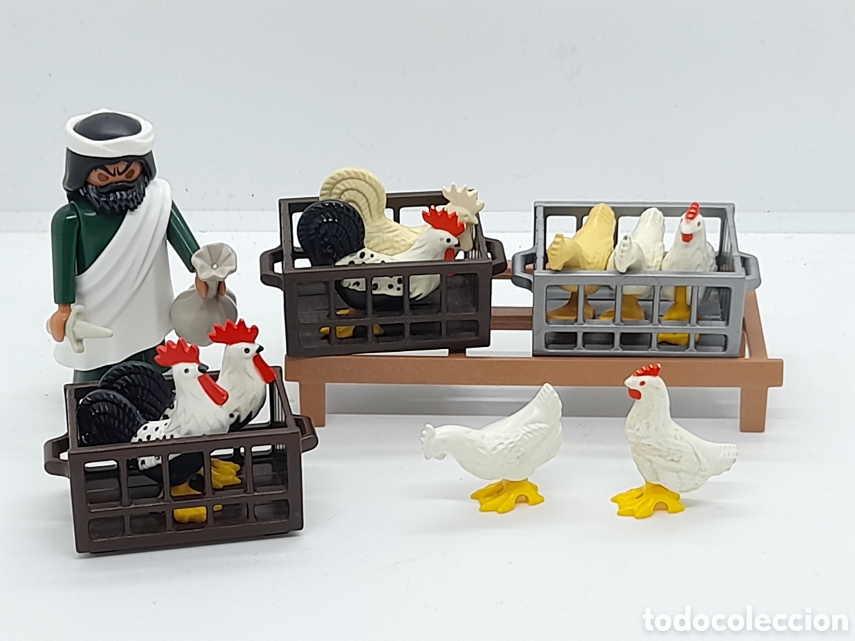 Playmobil: PLAYMOBIL. PASTOR. COMERCIANTE DE GALLINAS, GALLOS. IDEAL BELEN, DIORAMAS