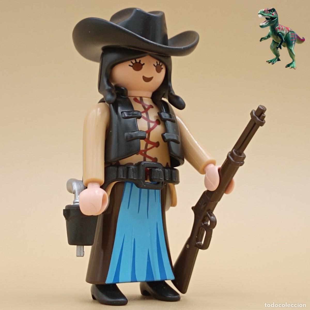 Playmobil: Playmobil figura mujer vaquero cowboy pistolera forajida oeste western