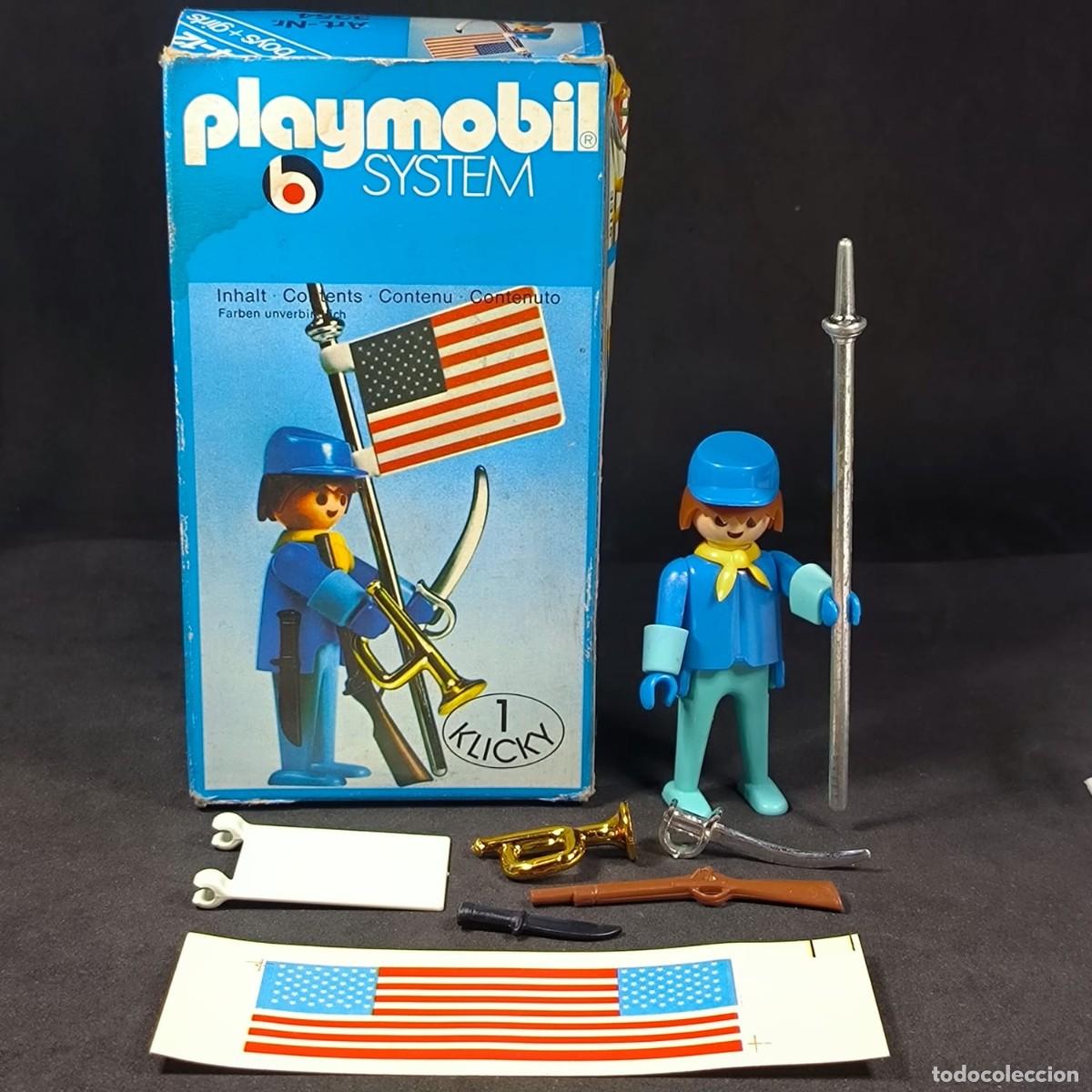 Playmobil: Playmobil soldado de caballeria nordista ref. 3354 completo con caja ☼