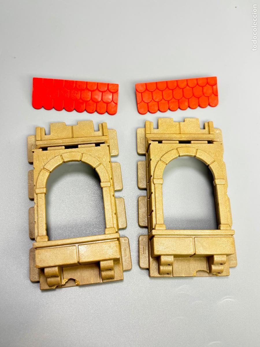 Playmobil: Playmobil lote pared balc&oacute;n con tejado defecto base torre casa castillo medieval