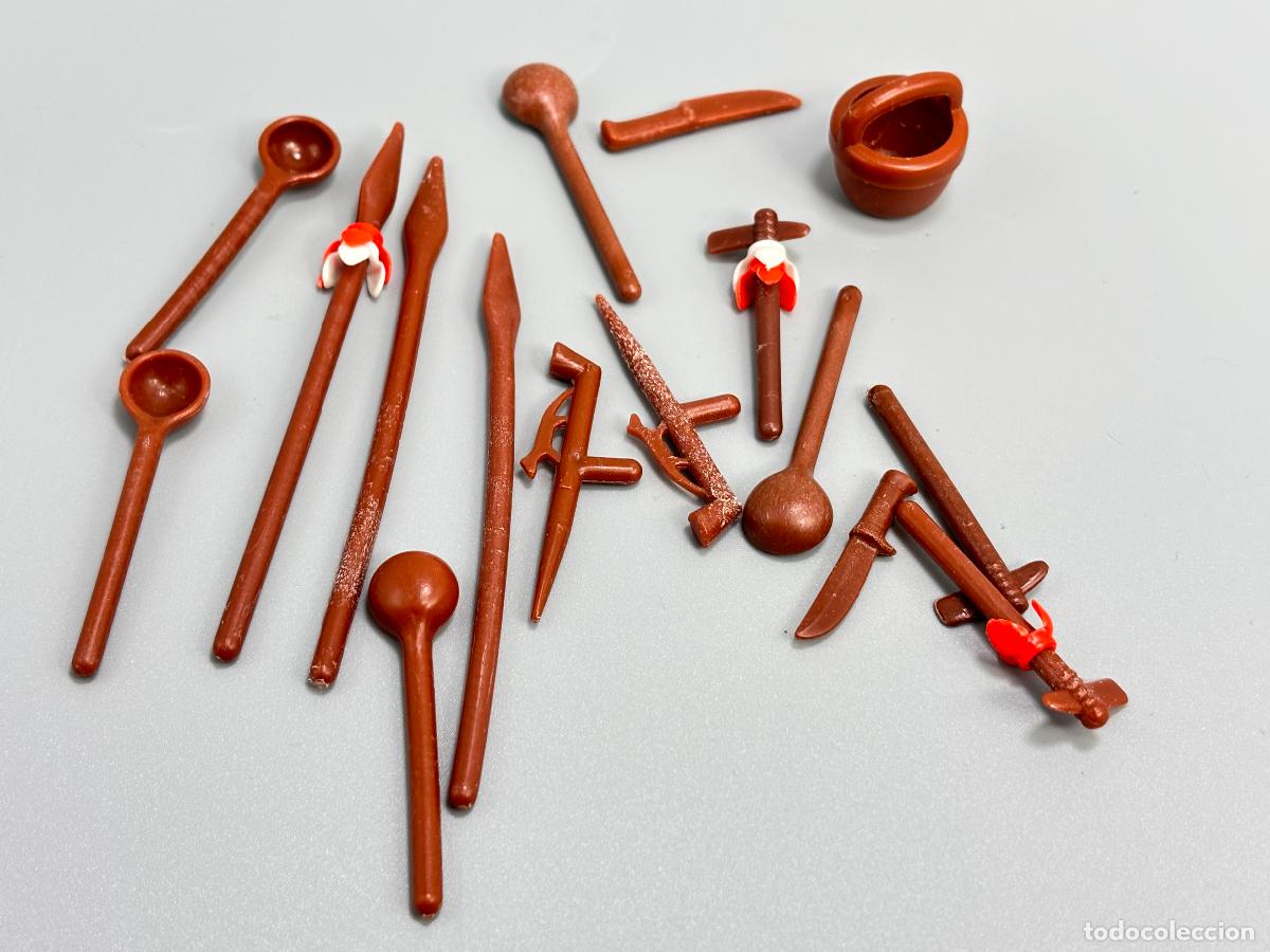 Playmobil: Playmobil lote cazo pipa lanza hacha indio primera &eacute;poca
