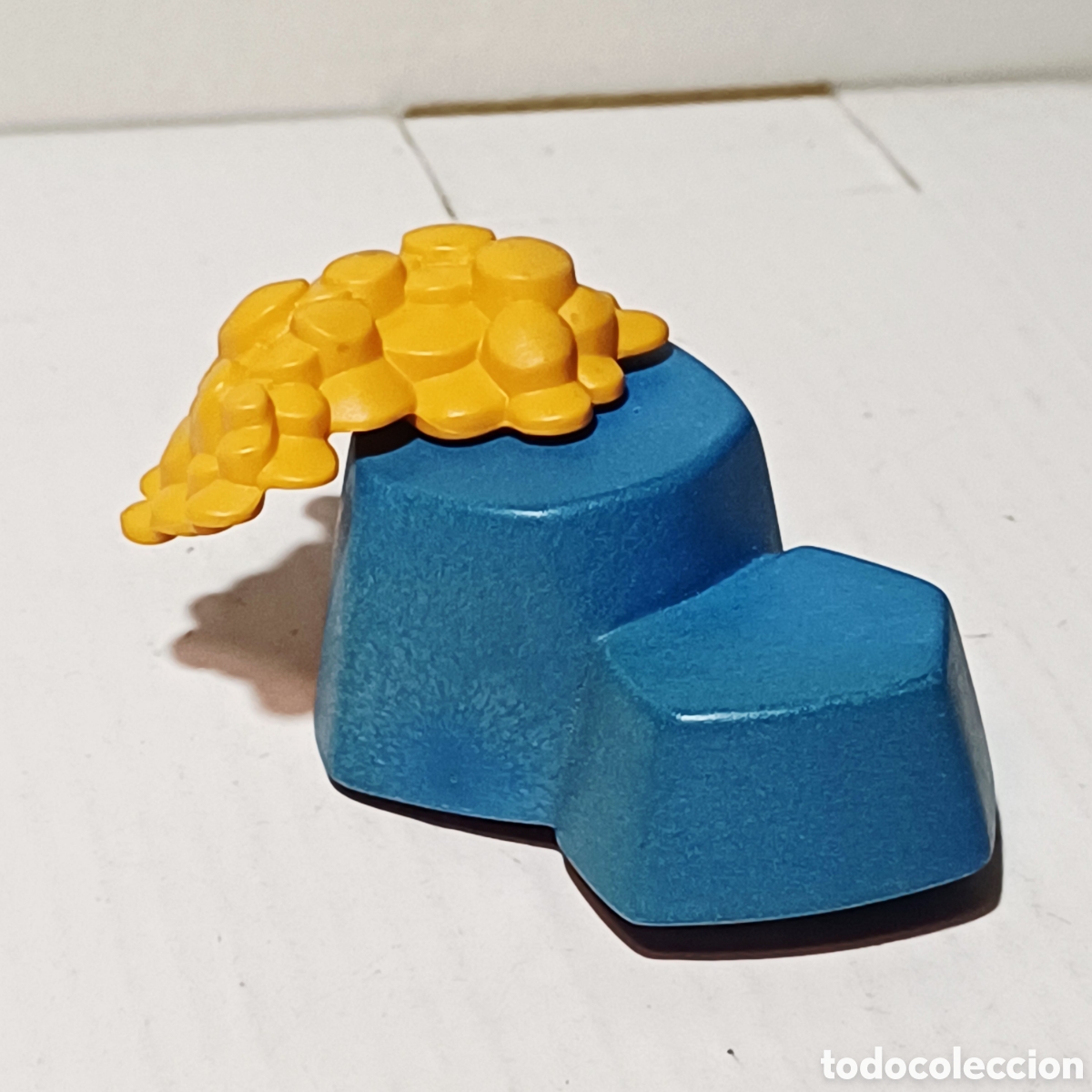 Playmobil: Pieza playmobil roca piedra mont&iacute;culo azul con vegetacion ocre