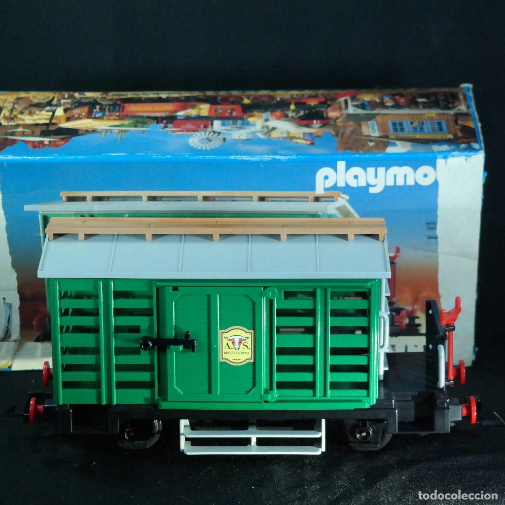 Playmobil: Playmobil vagon ganado Butchers Stall en excelente estado ref.4121 con caja (caja mal estado)☼