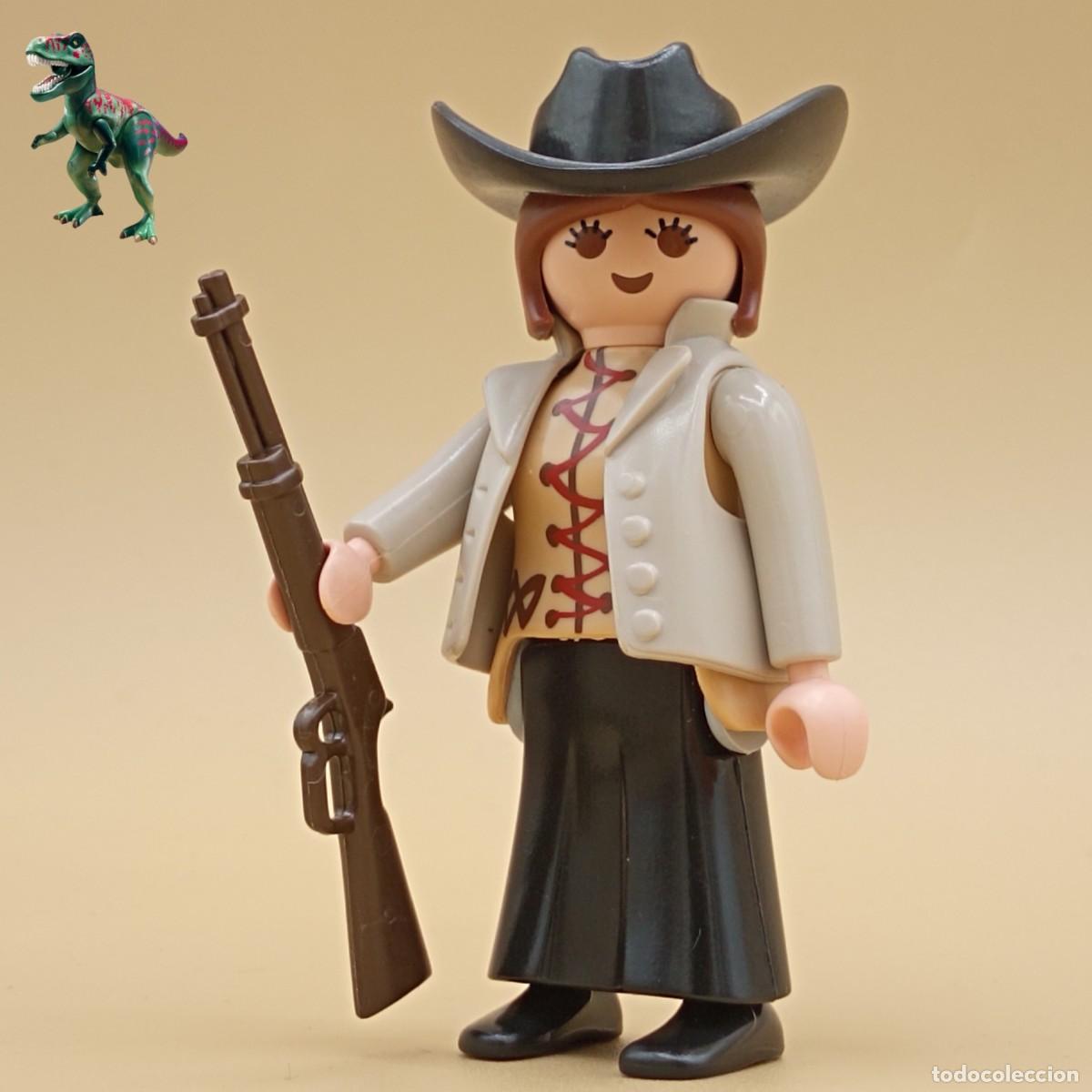 Playmobil: Playmobil figura mujer vaquero cowboy pistolera forajida oeste western