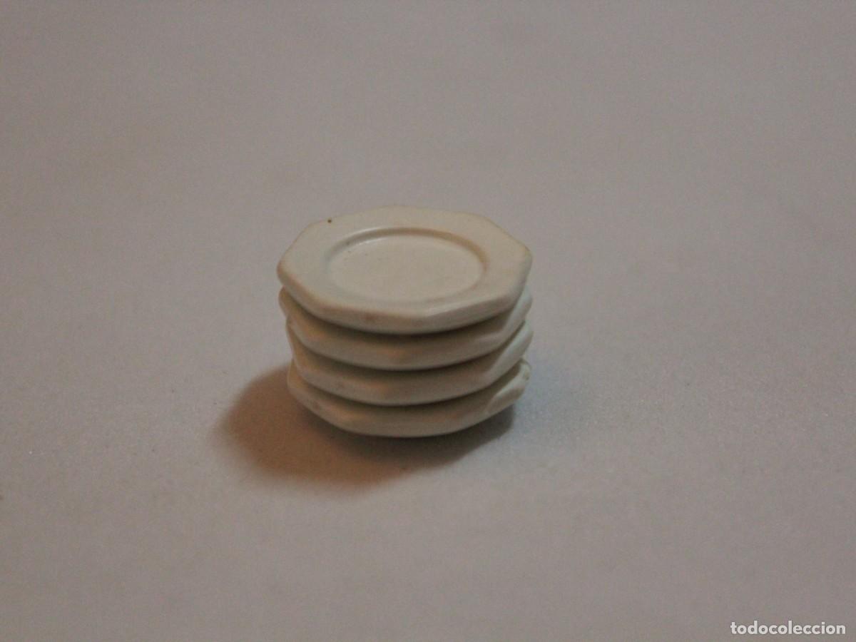 Playmobil: Accesorio Playmobil lote de 5 platos octogonales apilados blancos vajilla cocina comedor