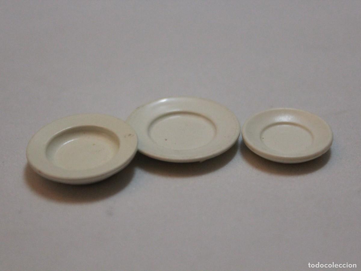 Playmobil: Accesorio Playmobil lote de 3 platos blancos vajilla cocina comedor