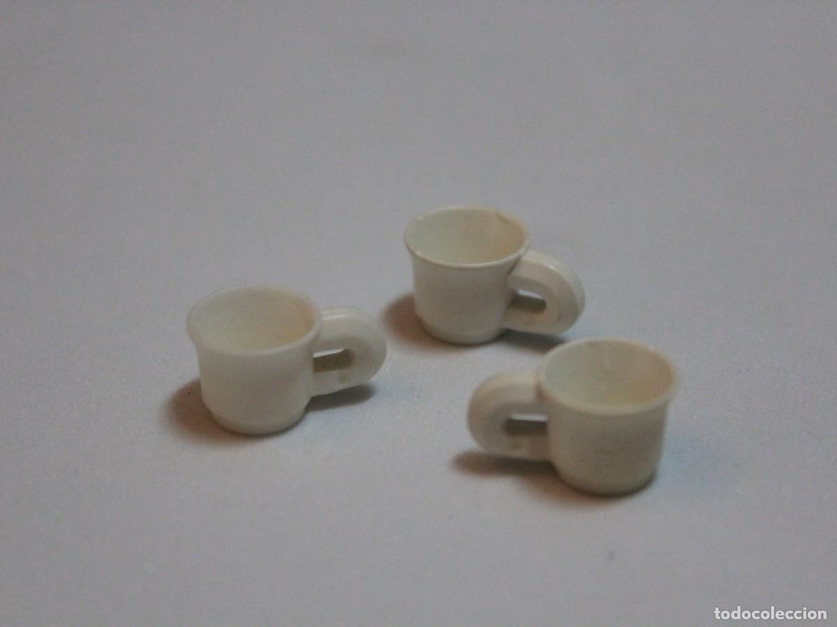 Playmobil: Accesorio Playmobil lote de 3 tazas blancas cocina cafeter&iacute;a comedor