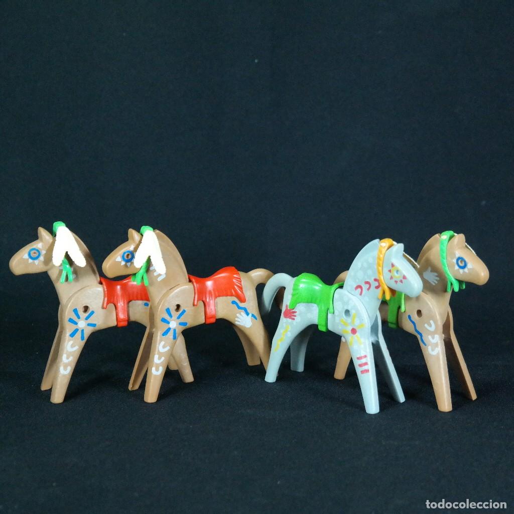 Playmobil: Playmobil 4 caballos indios ☼