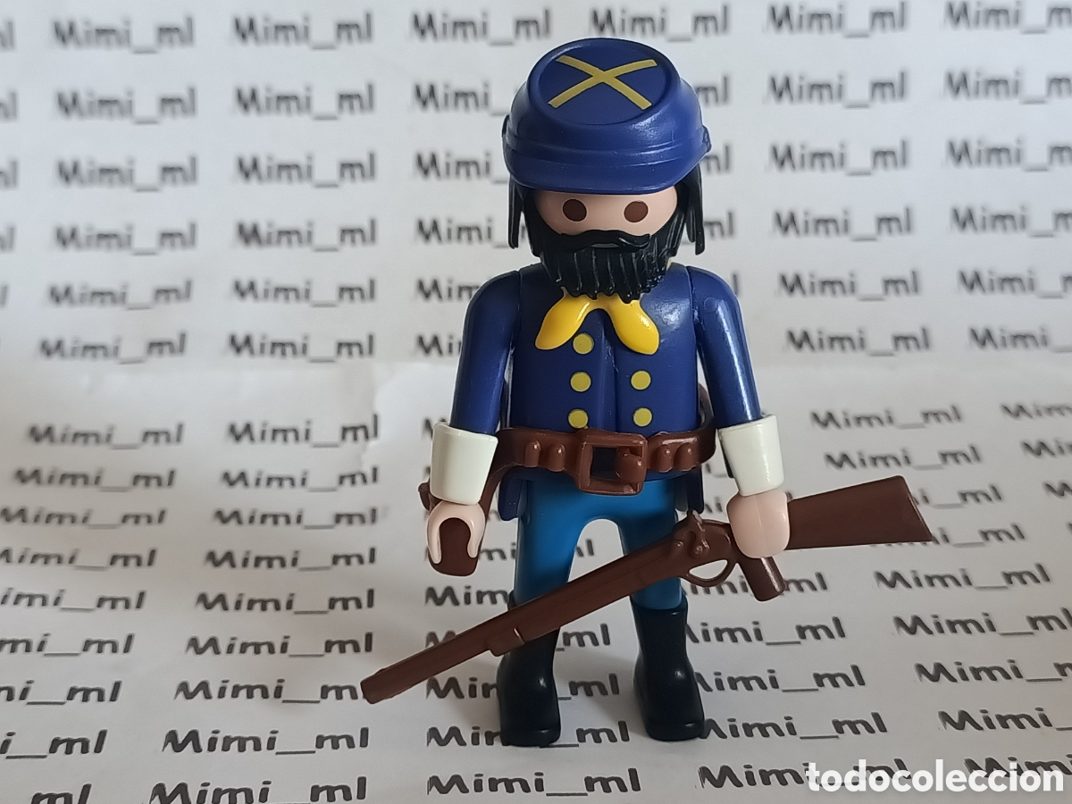 Playmobil: Playmobil figura soldado nordista sudista western oeste kepi cruz rifle
