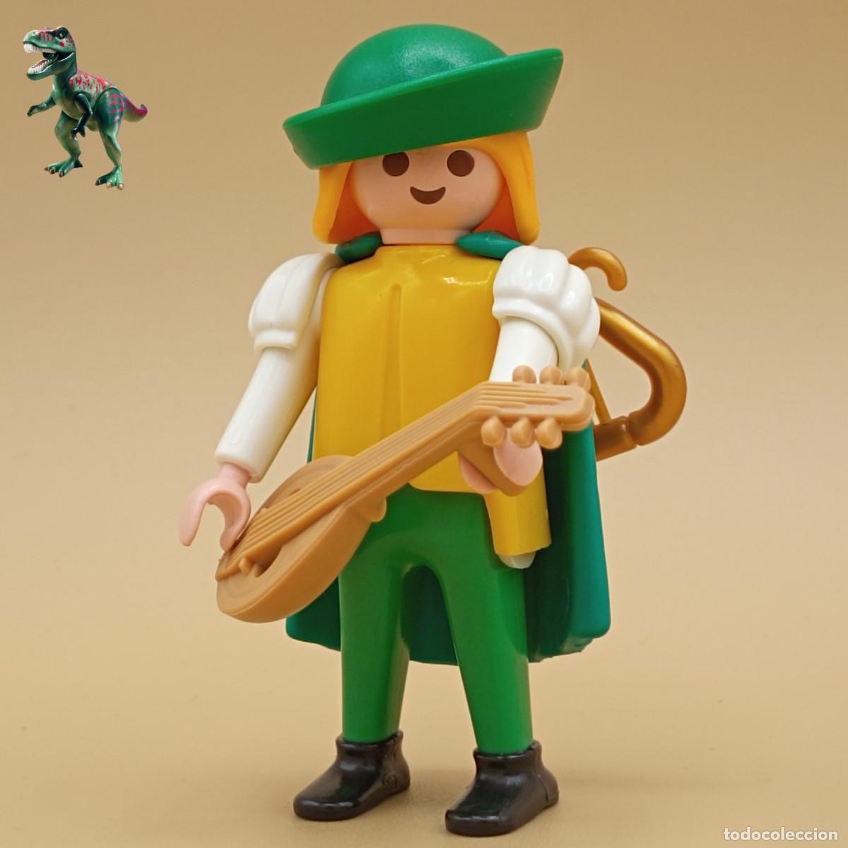 Playmobil: Playmobil figura medieval trovador musico castillo real arpa lira laud paje de la corte callejero