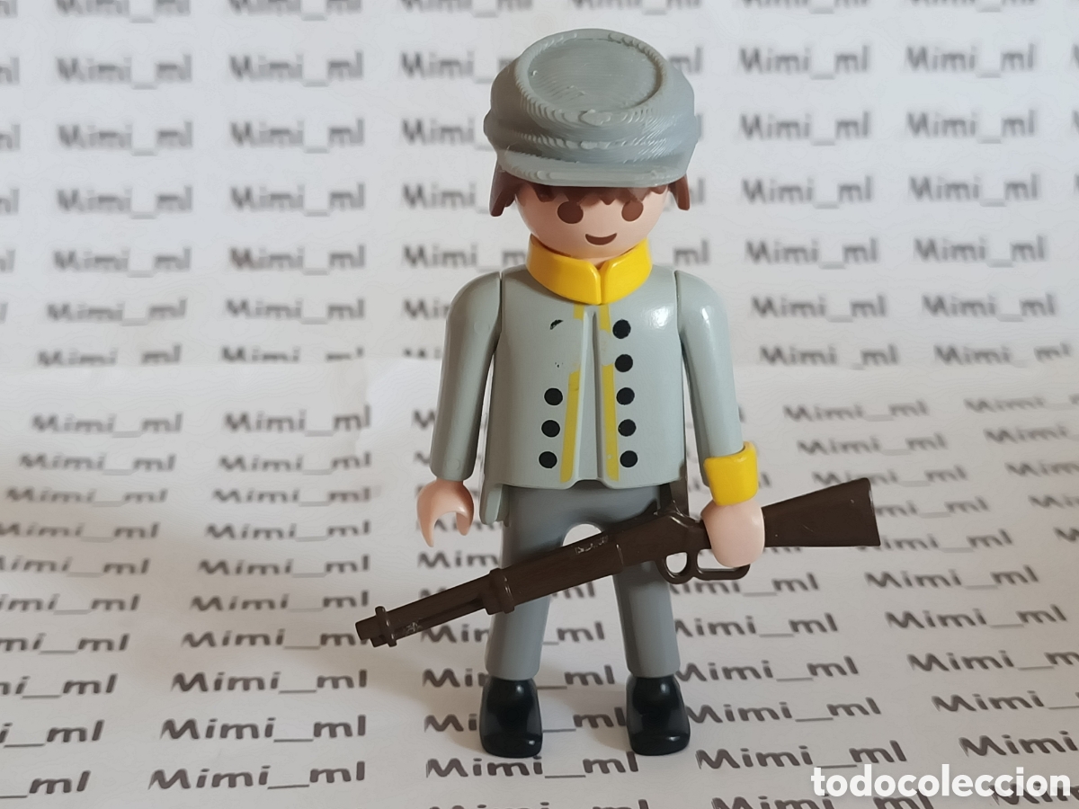 Playmobil: Playmobil figura soldado nordista sudista western oeste confederado kepi en impresi&oacute;n 3d