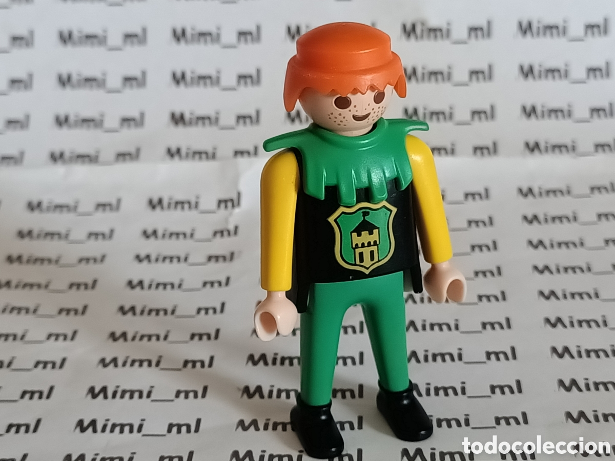 Playmobil: Playmobil figura soldado torre amarilla castillo medieval peto verde pelirrojo