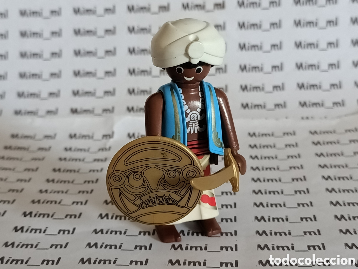 Playmobil: Playmobil 4595 figura guerrero &aacute;rabe escudo dorado turbante egipcio