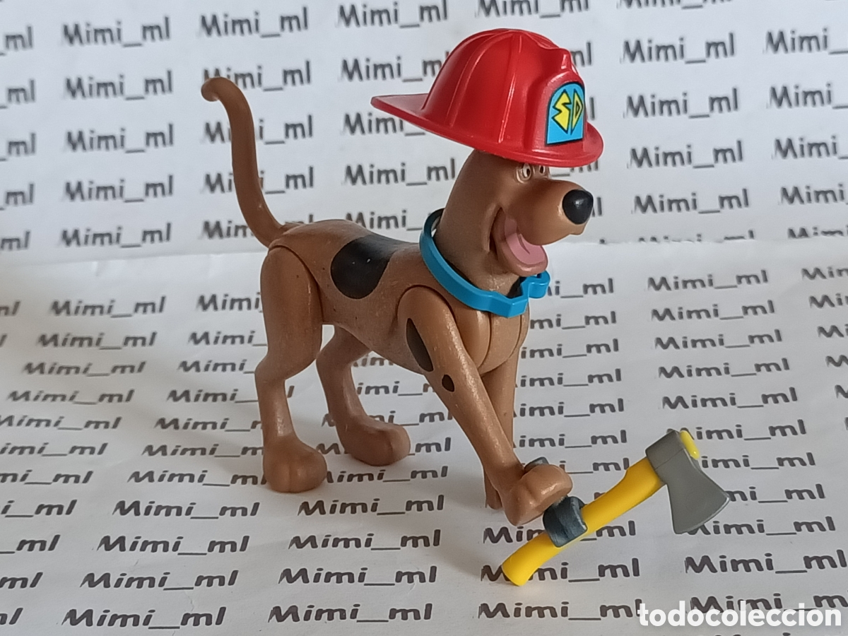 Playmobil: Playmobil figura perro bombero Scooby doo hacha casco
