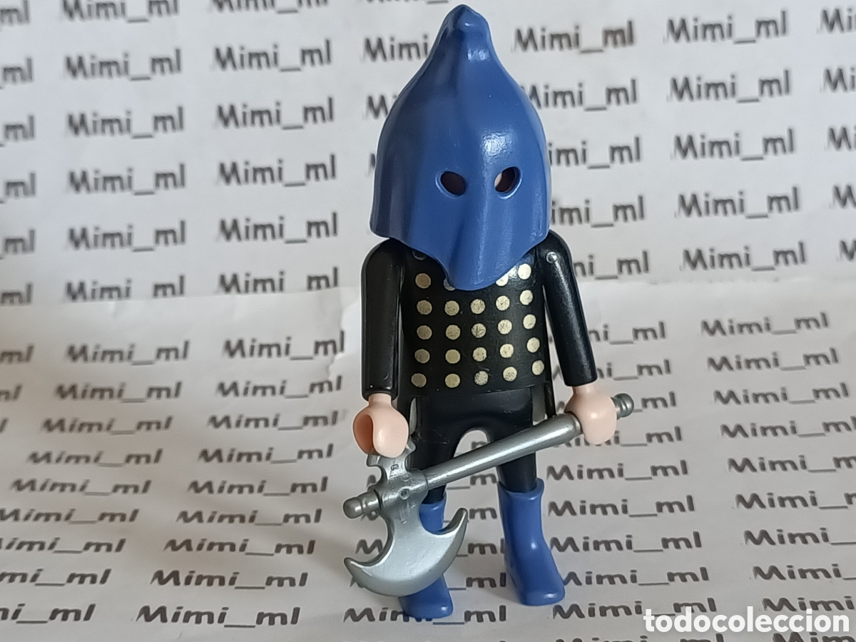 Playmobil: Playmobil figura verdugo medieval capucha azul hacha
