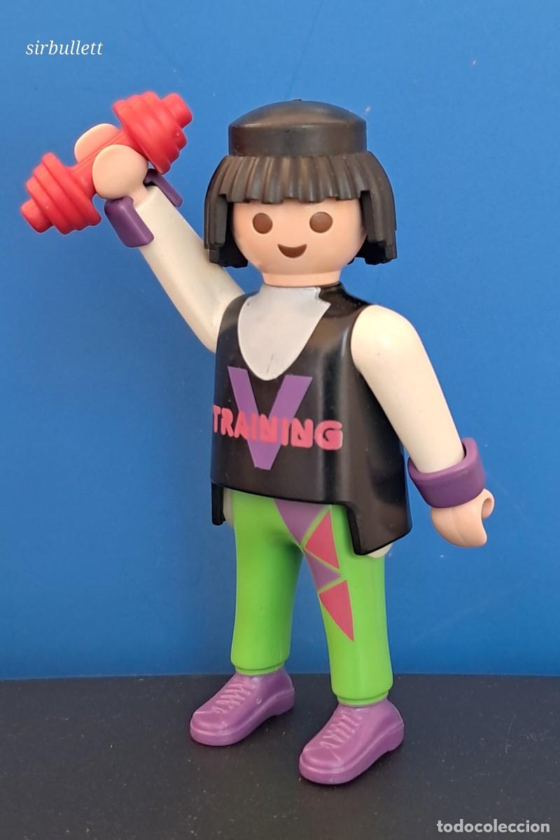 Playmobil: Figura culturista deportista con mancuerna. Playmobil 4518. A&ntilde;os 90