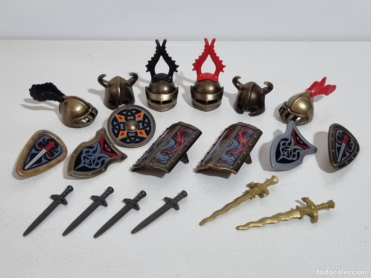 Playmobil: Playmobil 4809 4812 4807 4811 Espada Armadura Casco Escudo Medieval Orden Lobo