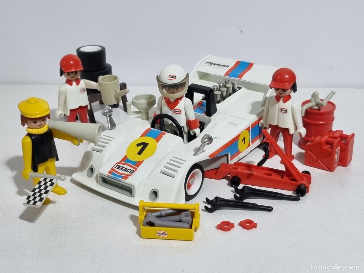 Playmobil: Playmobil System 3520 Barqueta Vehiculo Coche Carrera Piloto Mecanico Texaco