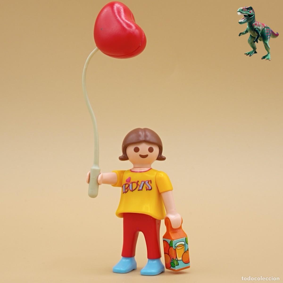 Playmobil: Playmobil figura ni&ntilde;a con globo chica cumplea&ntilde;os fiesta zoo circo city life 4186