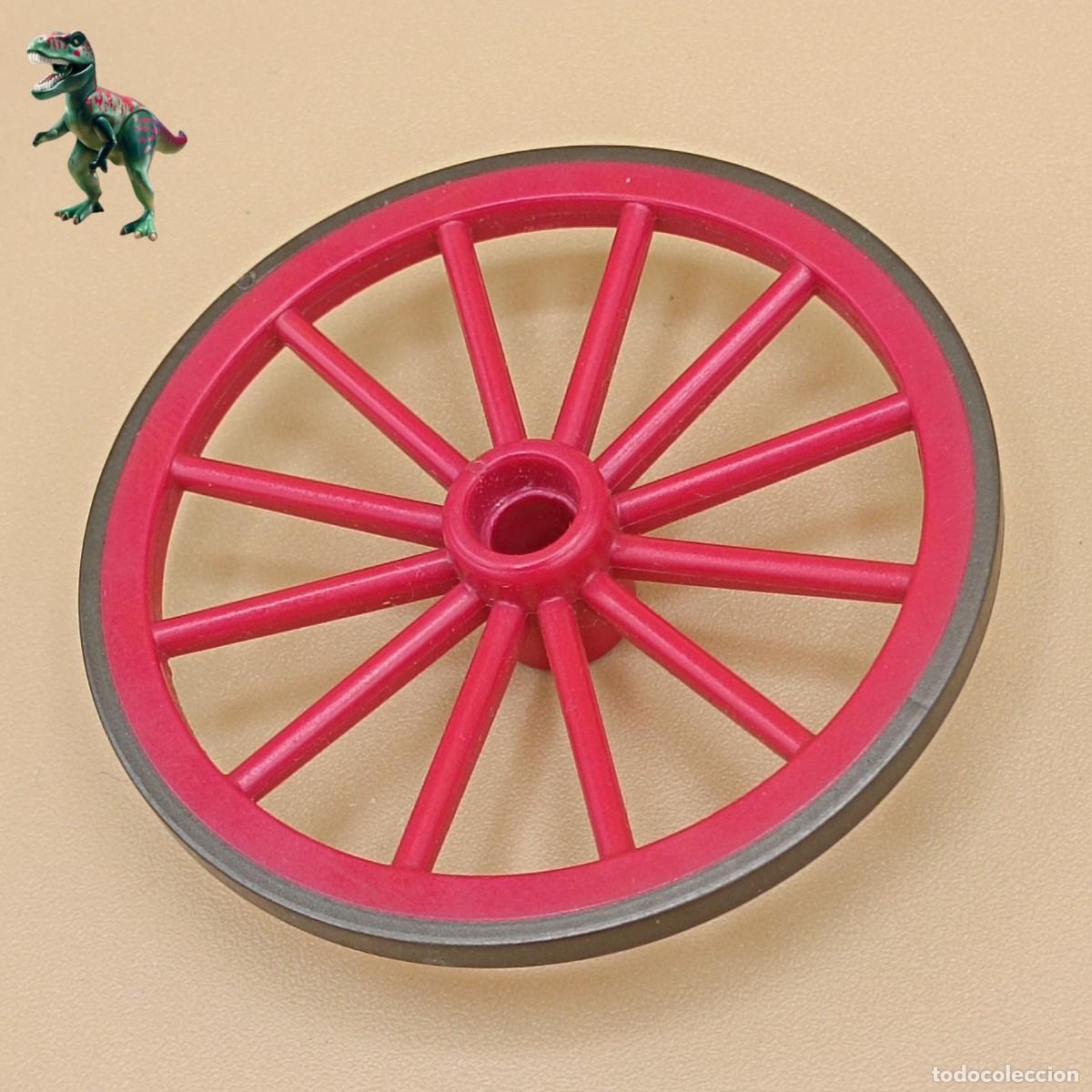 Playmobil: Playmobil rueda grande trasera 55mm rojo rosa carreta carro diligencia carruaje 5226 5601 7261
