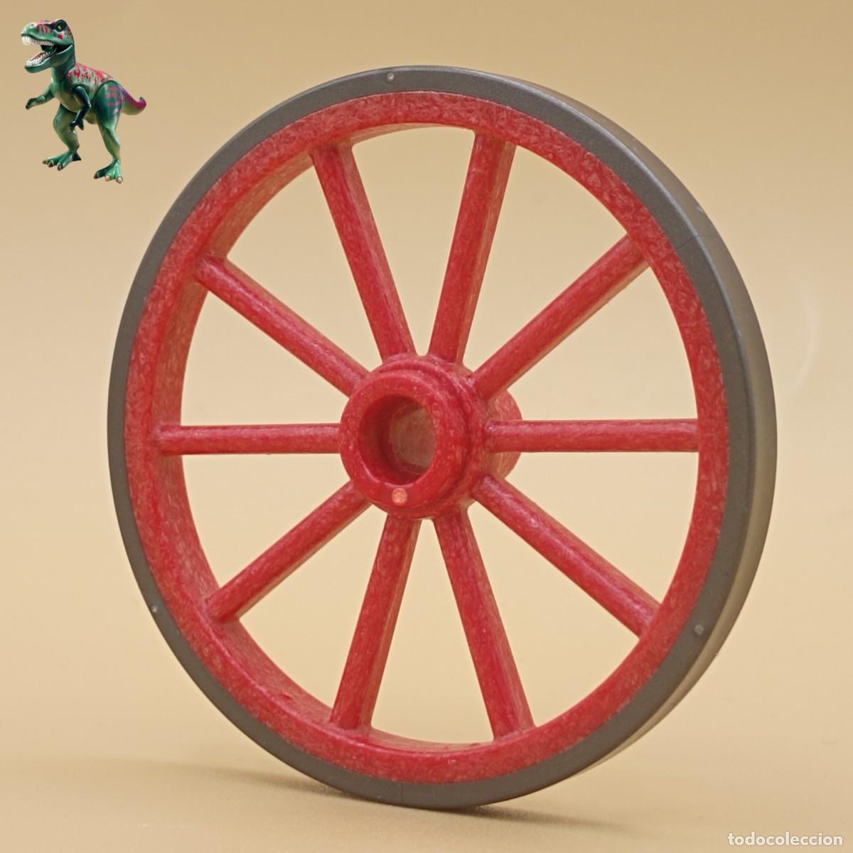 Playmobil: Playmobil rueda grande trasera 55mm rojo carreta carro diligencia carruaje 3803 4072 4399 6429 6932