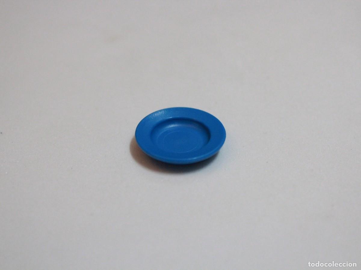 Playmobil: Accesorio Playmobil plato llano azul original para mesa y cocina