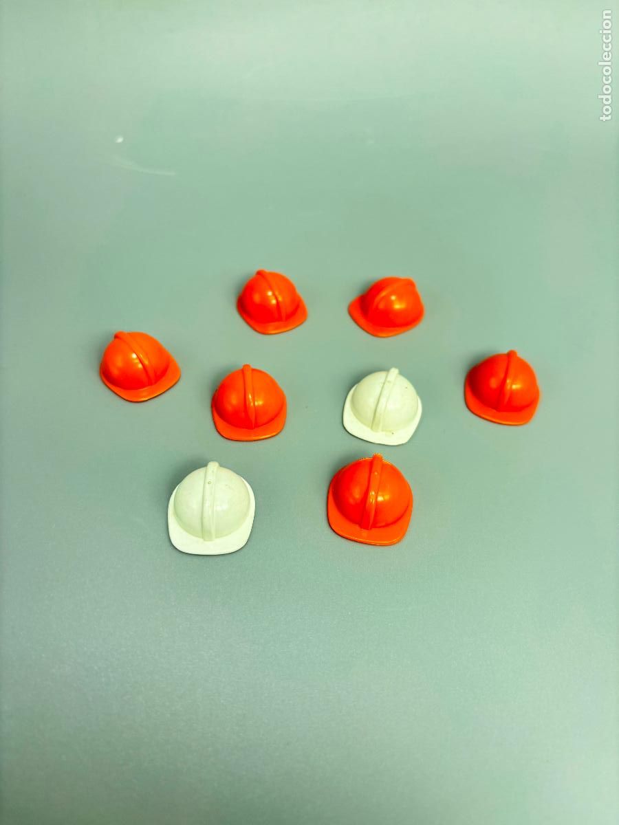 Playmobil: Playmobil lote casco obra blanco naranja