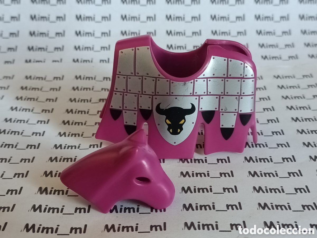 Playmobil: Playmobil gualdrapa y m&aacute;scara caballo medieval orden toro manta y casco