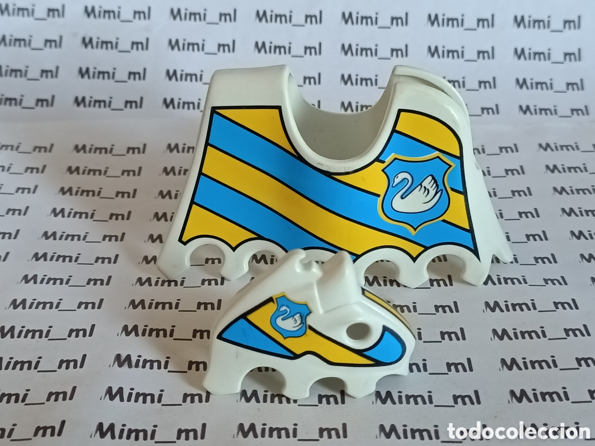 Playmobil: Playmobil gualdrapa y m&aacute;scara caballo medieval orden del cisne manta y casco
