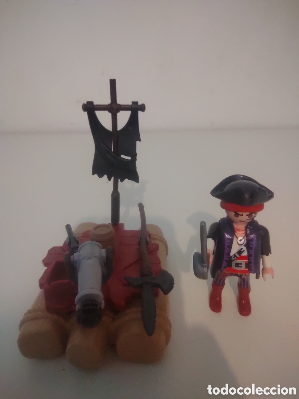 Playmobil: Figura Playmobil Pirata Con Balsa y Ca&ntilde;on