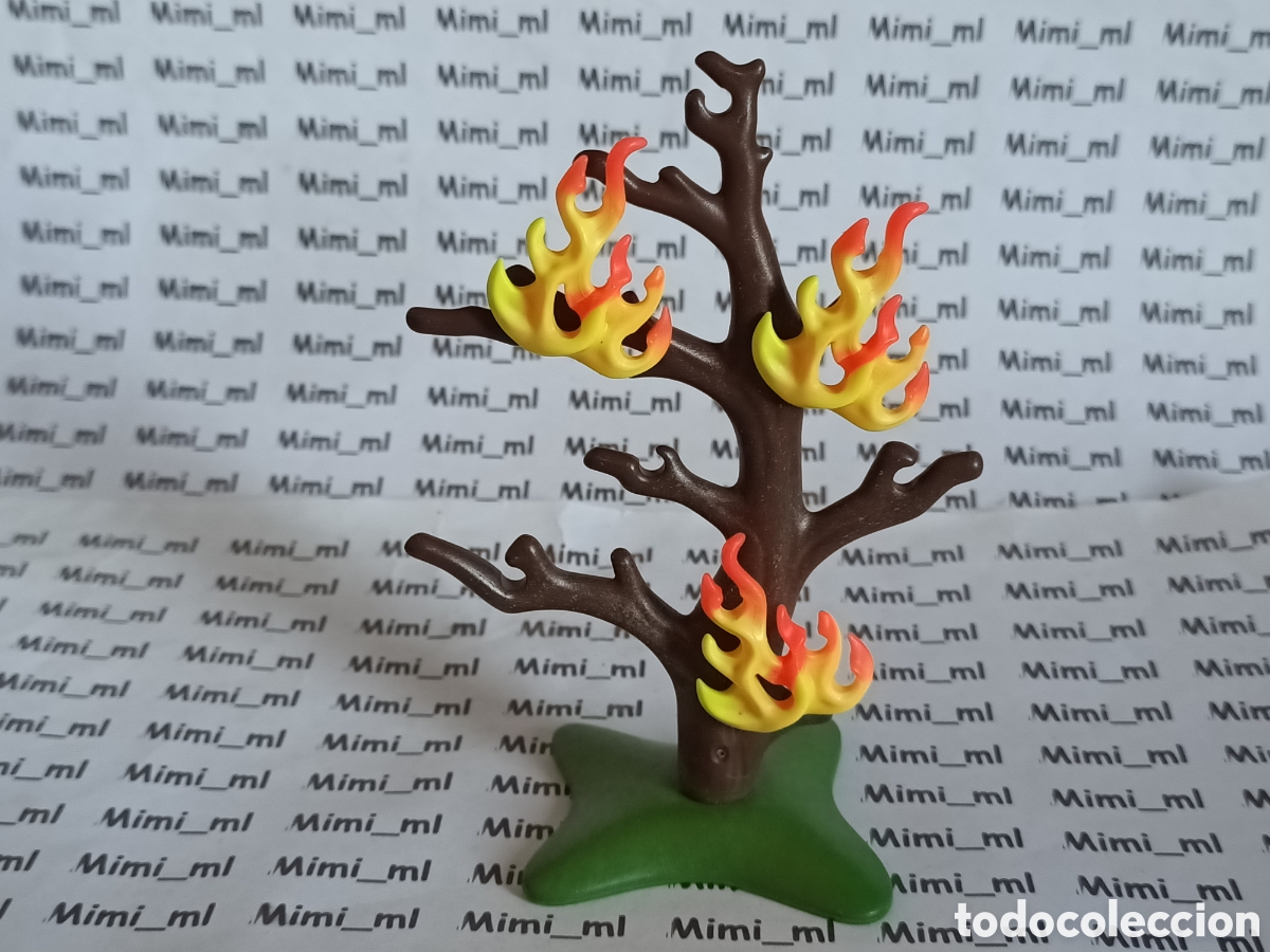 Playmobil: Playmobil &aacute;rbol en llamas bomberos fuego