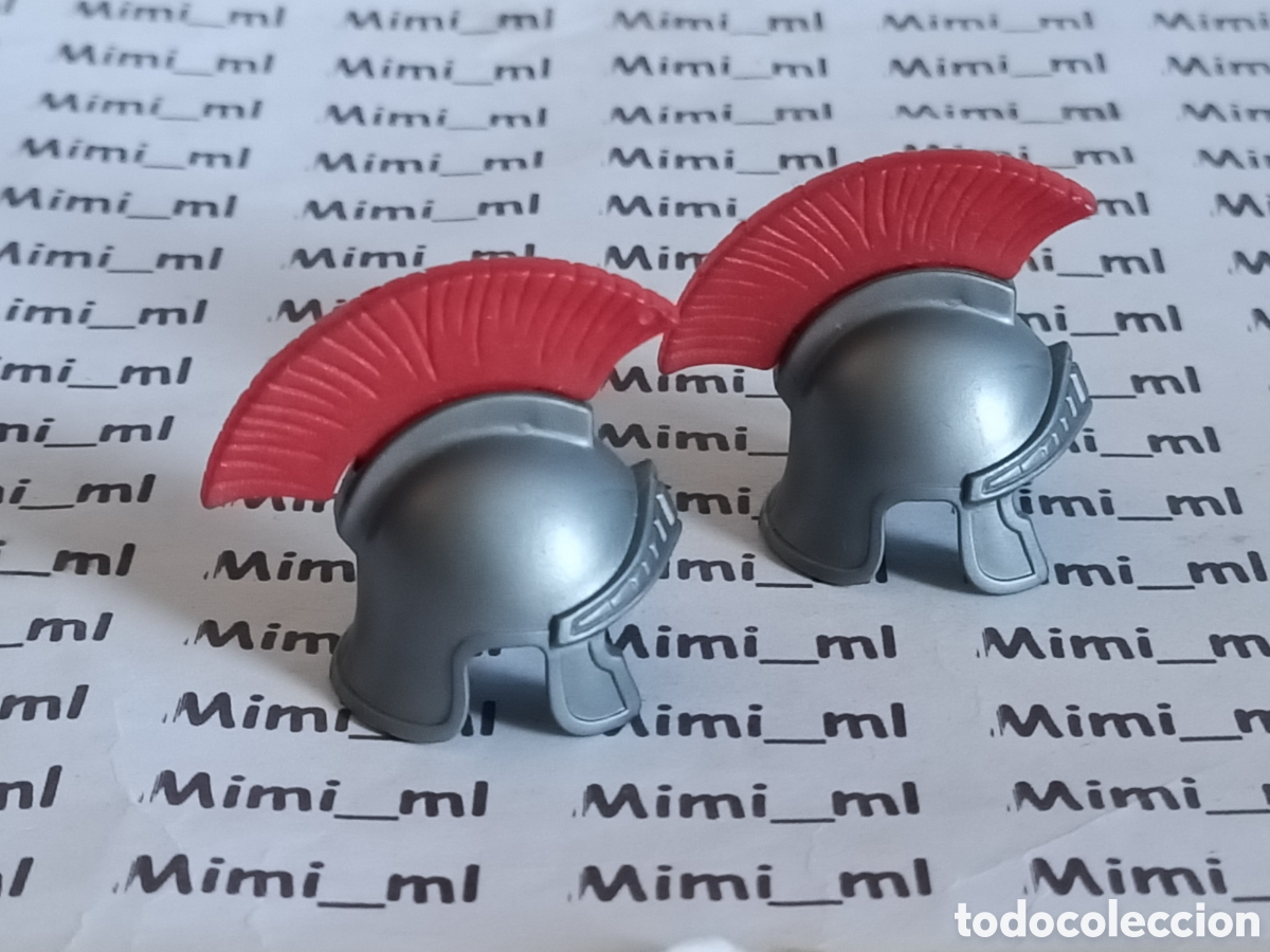 Playmobil: Playmobil 2 cascos romano penacho rojo pluma centuri&oacute;n medieval