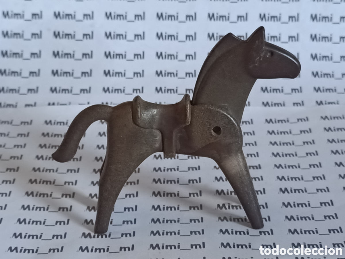 Playmobil: Playmobil caballo marr&oacute;n silla fija primera &eacute;poca animales western oeste