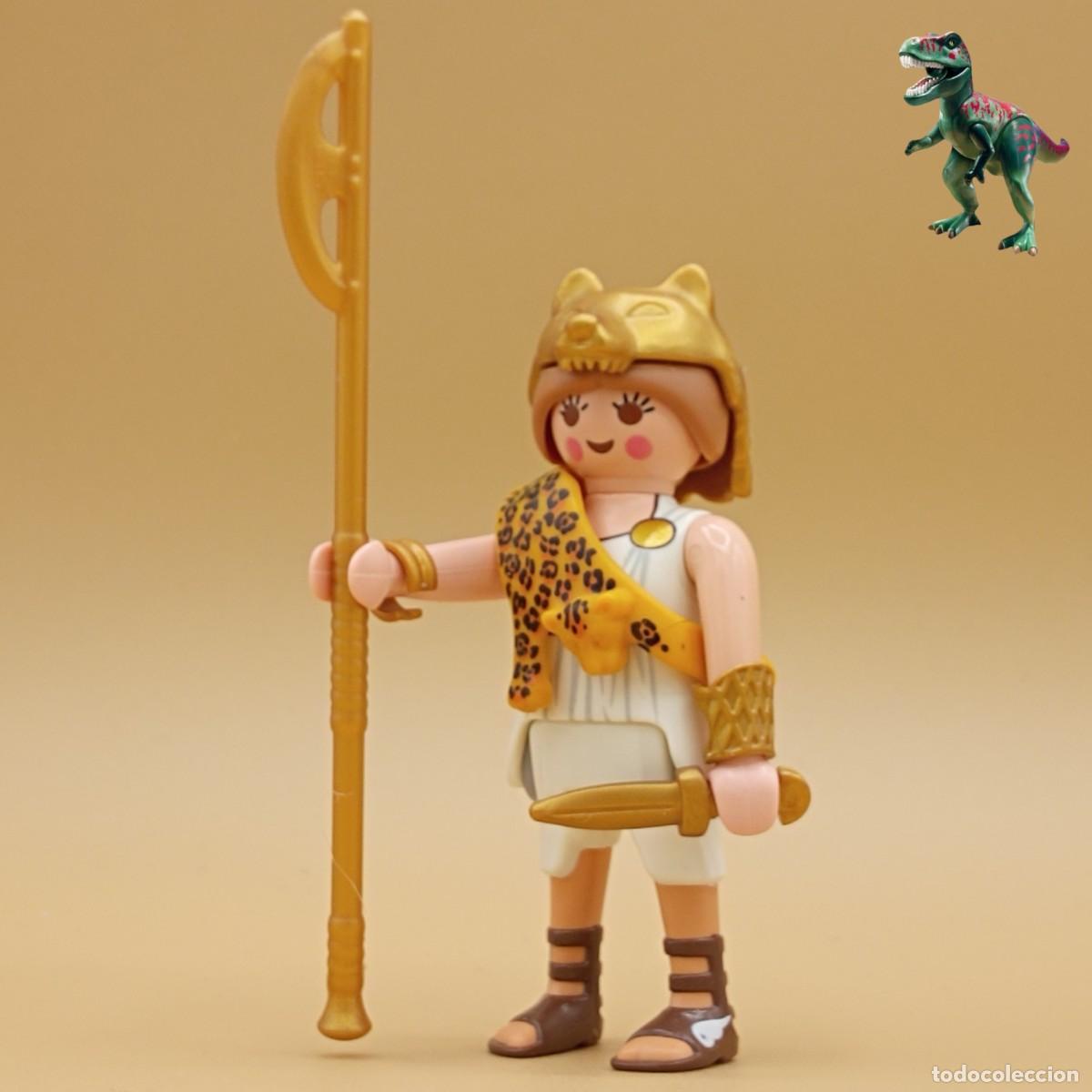 Playmobil: Playmobil figura mujer guerrera cazadora amazona griega romana guepardo leopardo