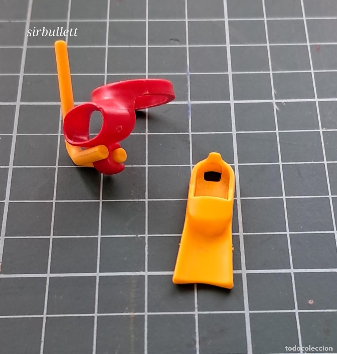 Playmobil: Gafas tubos aleta submarinista cl&aacute;sico. Playmobil 3649. Repuestos despiece
