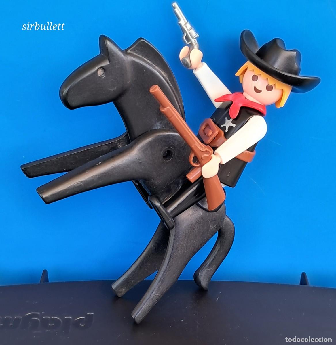 Playmobil: Figura sheriff y caballo cl&aacute;sicos. Playmobil. Compatible 3423