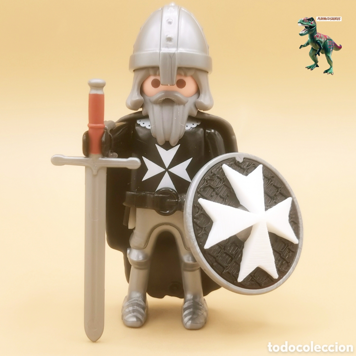 Playmobil: Playmobil figura caballero hospitalario orden de malta templario cruzado guerrero soldado medieval