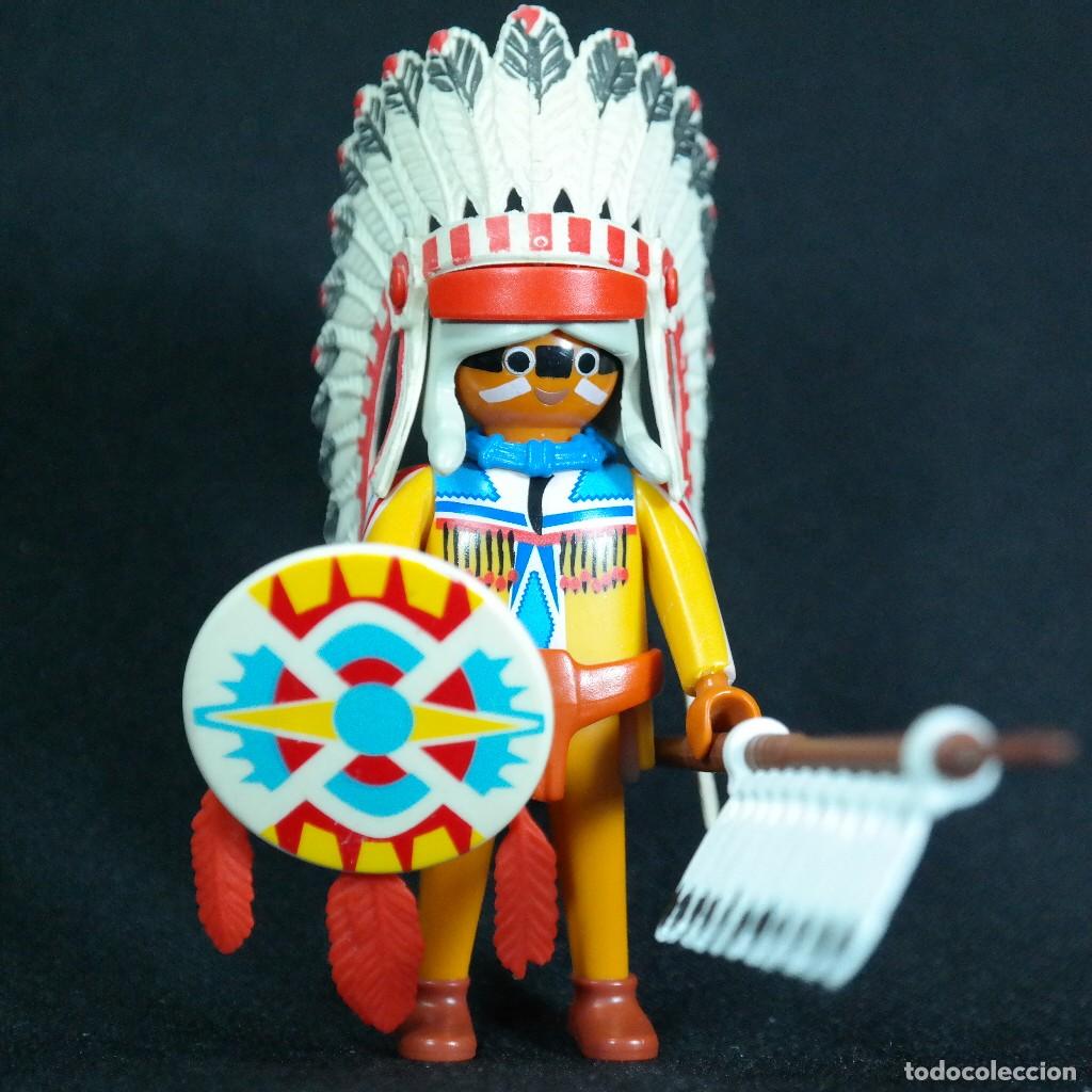 Playmobil: Playmobil jefe indio con escudo y lanza ☼