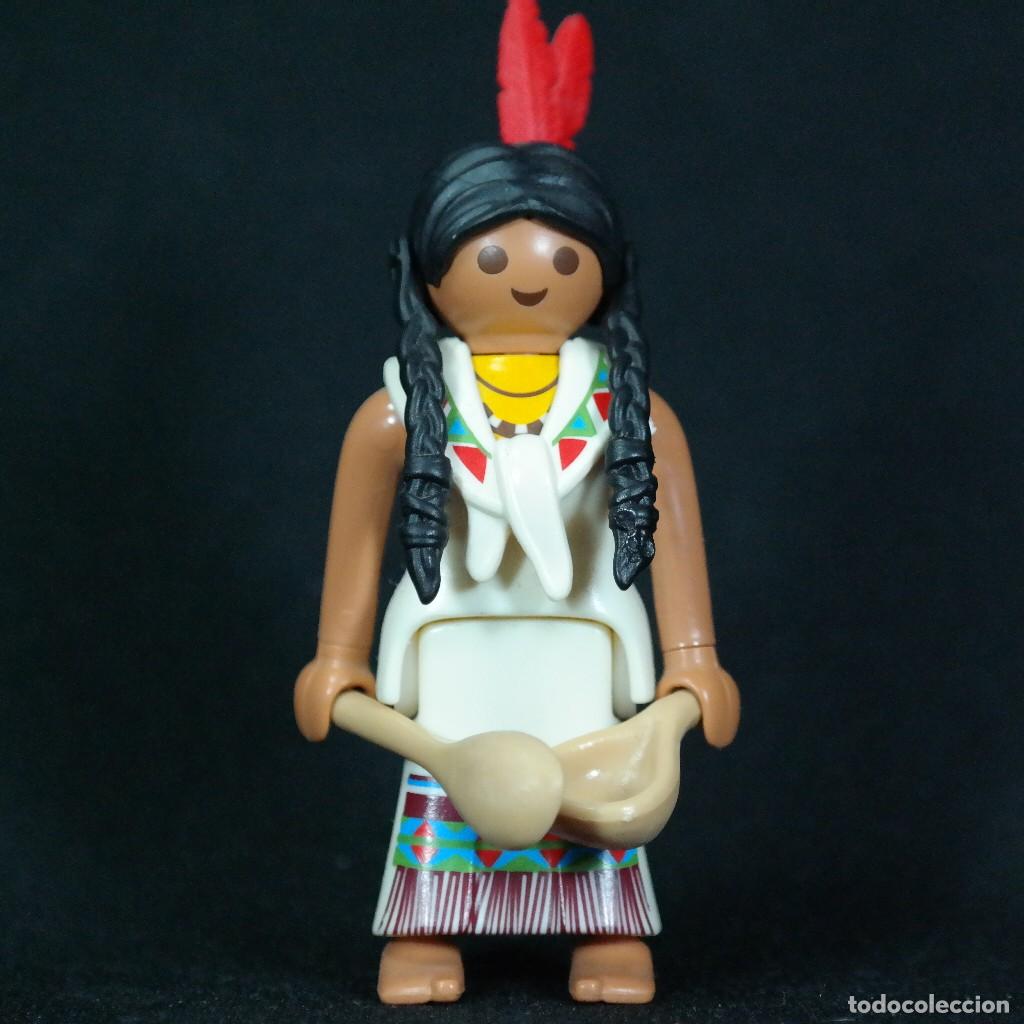 Playmobil: Playmobil mujer india con pluma roja ☼