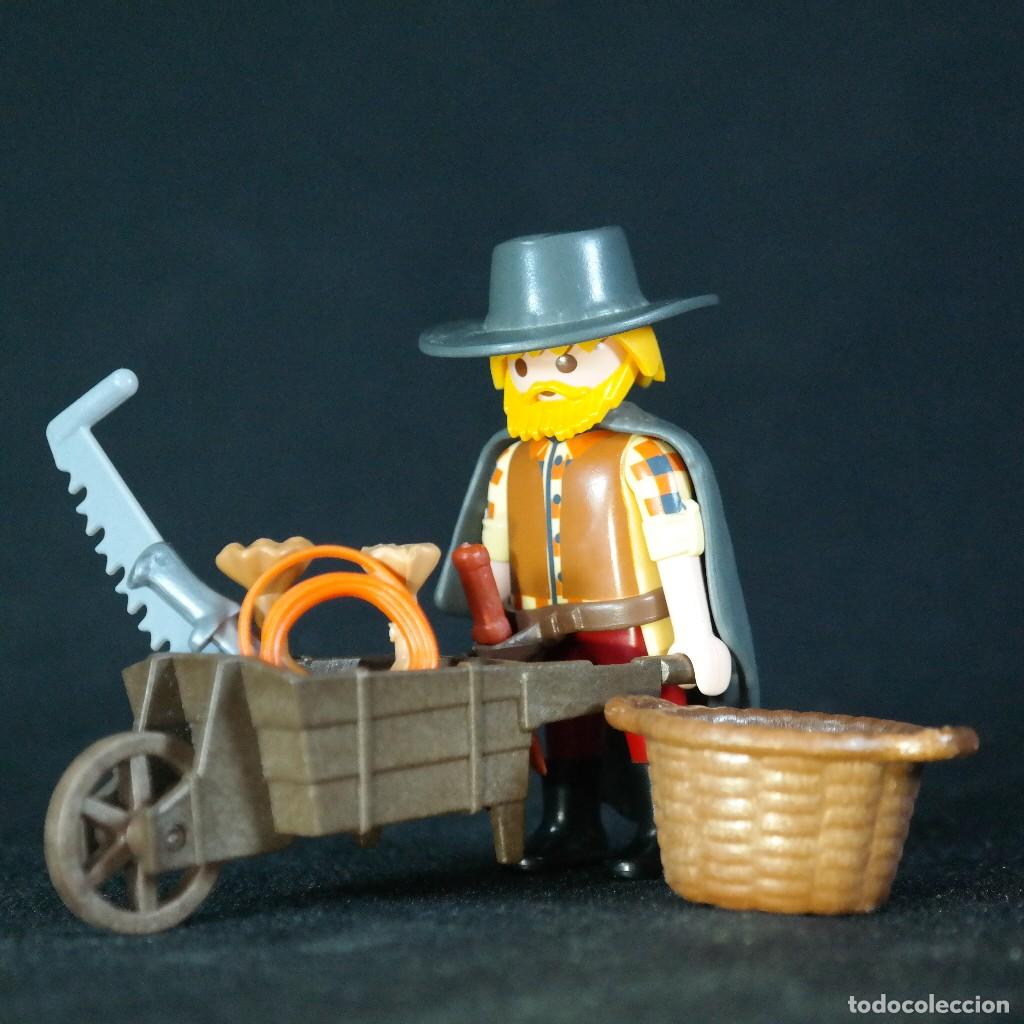 Playmobil: Playmobil vaquero con herramientas y carretilla☼