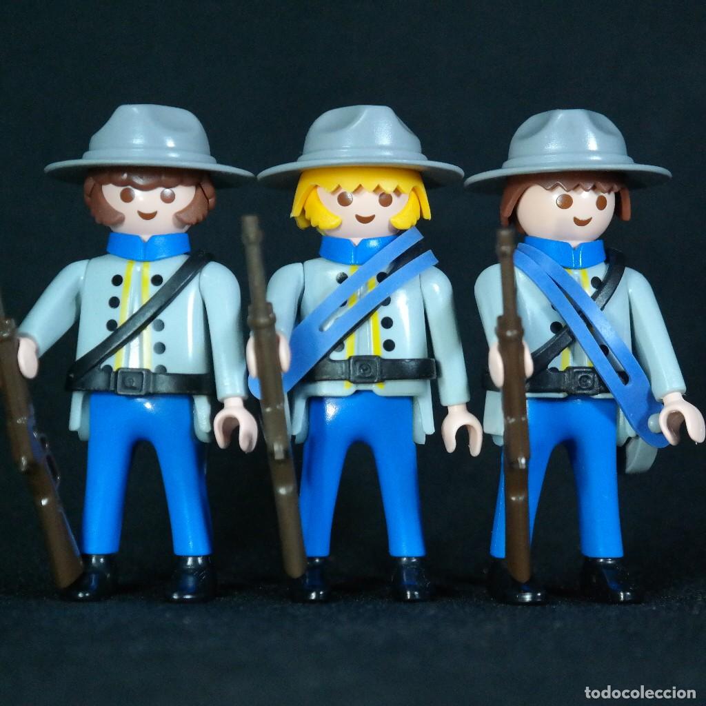 Playmobil: Playmobil 3 soldados confederados con cantimploras ☼