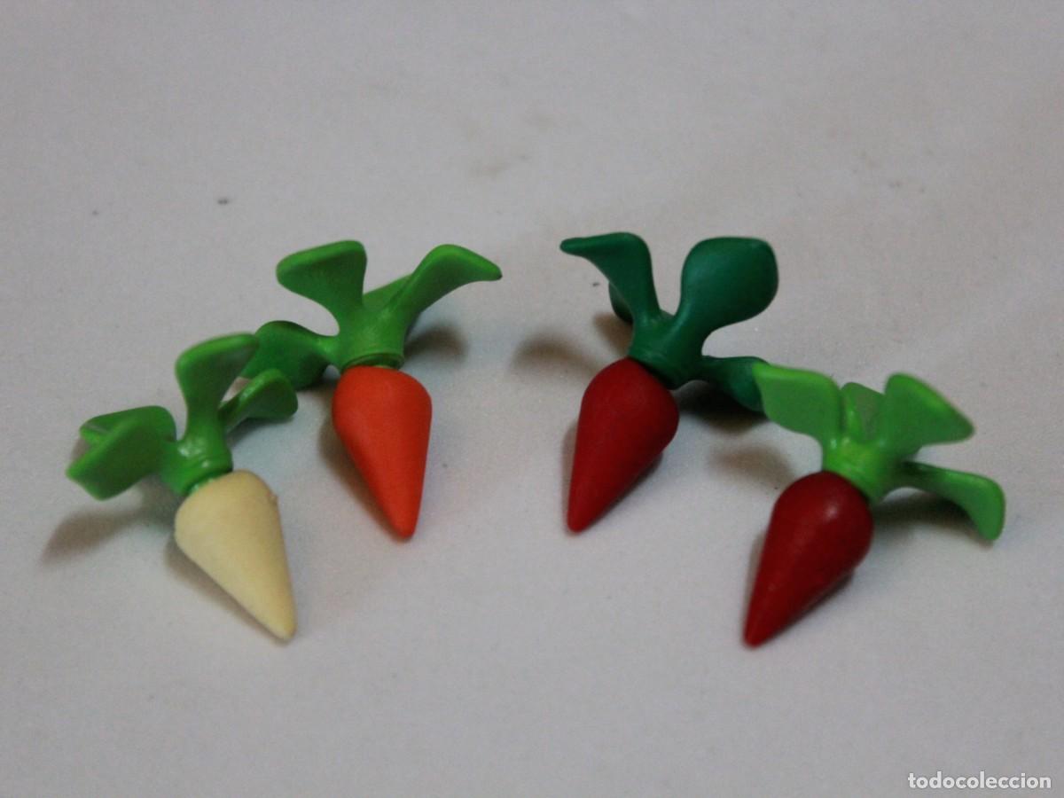 Playmobil: Lote 4 zanahorias Playmobil verduras huerto granja mercado accesorios