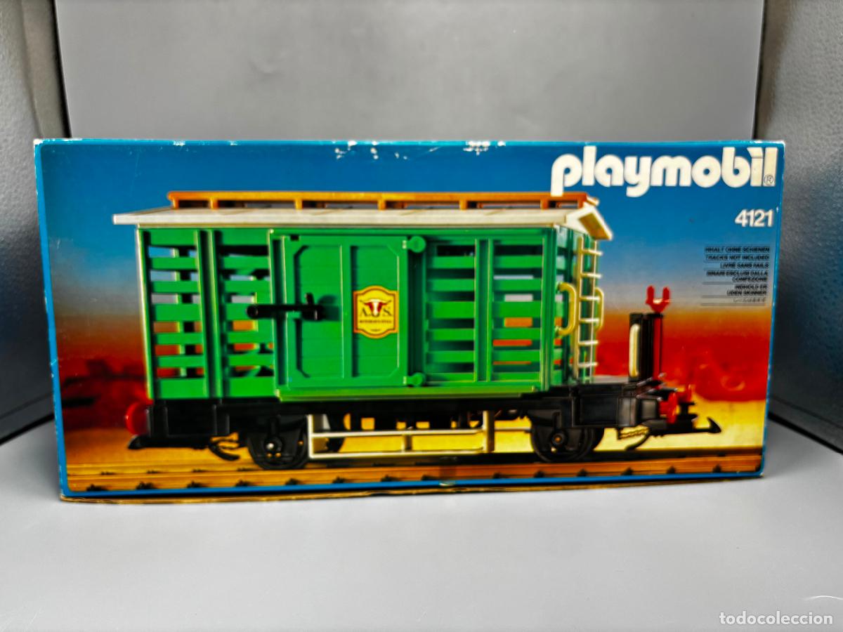 Playmobil: Playmobil 4121 caja vac&iacute;a del vag&oacute;n del oeste con los corchos de transporte
