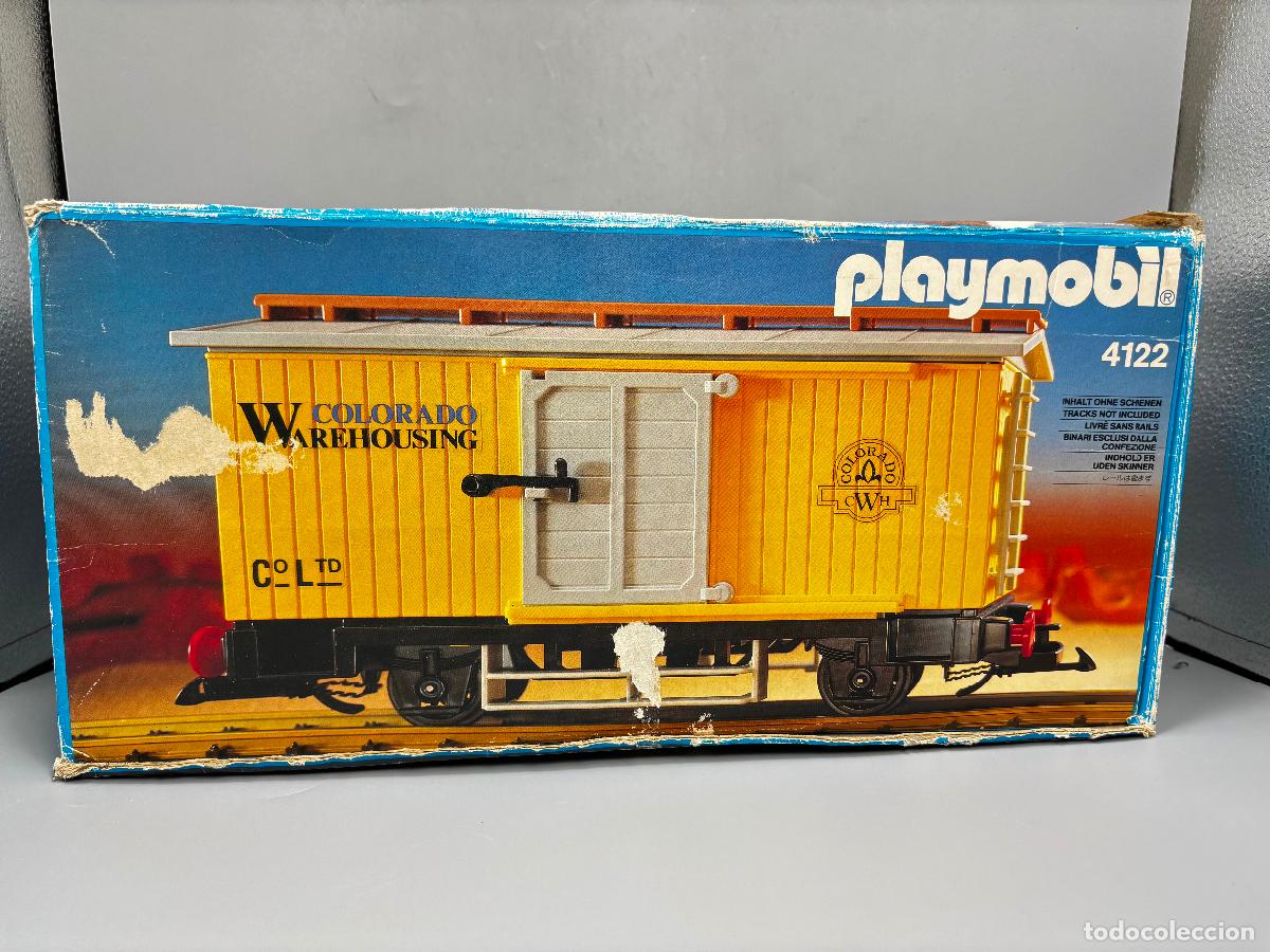 Playmobil: Playmobil 4121 caja vac&iacute;a del vag&oacute;n del oeste