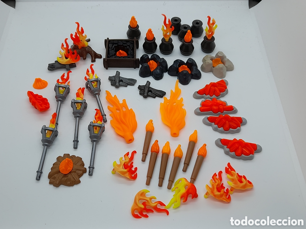 Playmobil: PLAYMOBIL. LOTE DE HOGUERAS, FOGATAS, ANTORCHAS